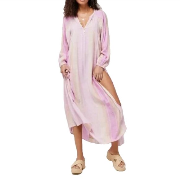 loose cotton beach dresses Sakkas Rocio Sleeveless Caftan Beach Cover up Dress Tie dye main image 0